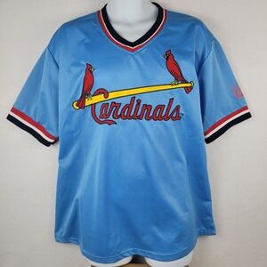St. Louis Cardinals Blue V-Neck Jersey XL Phillips 66 Logo Short Sleeve Mens